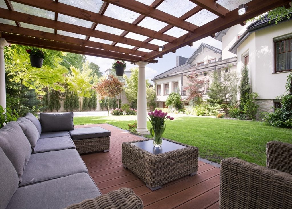 Pergola Outside with Plantings